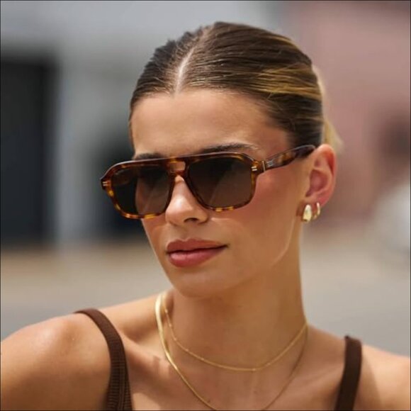 Acetate Frame Polarized Aviator Sunglasses with Double Bridge main image 6